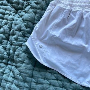 White Lululemon Hotty Hot shorts